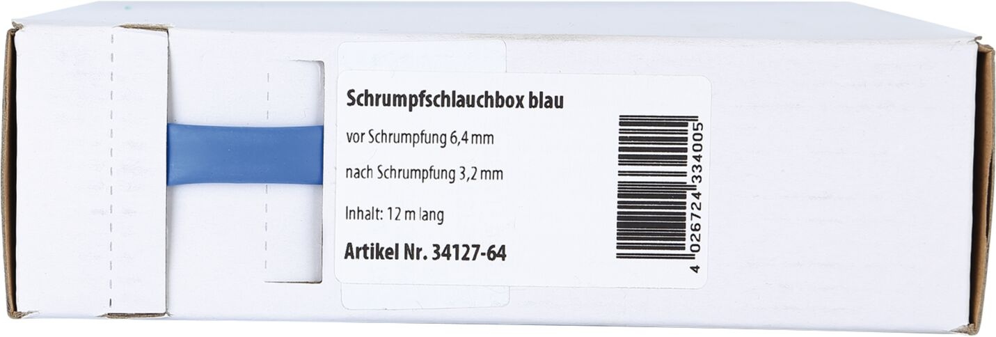 Heat Shrink Tubing Blue Ø 6.4 mm / Length 12 meters