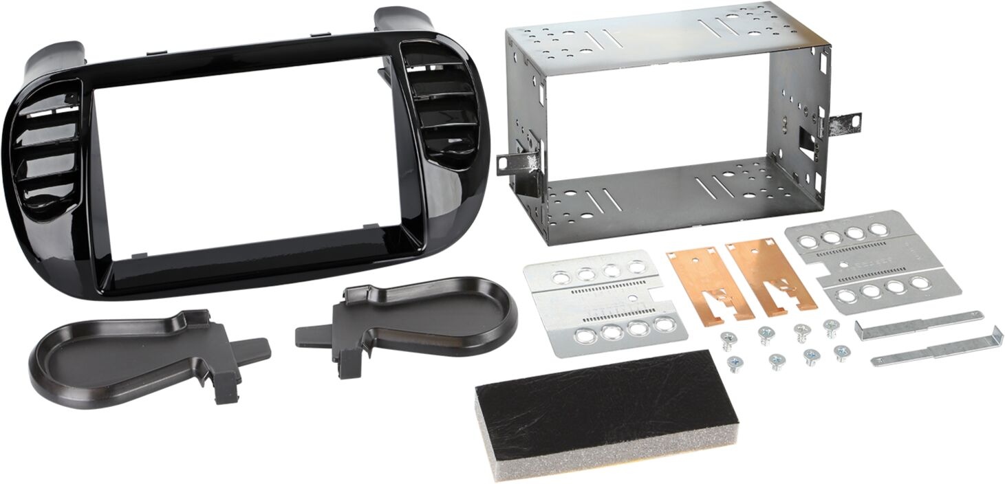 2-DIN Panel Fiat 500/ 500C - Color: Piano Black