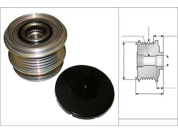 INA Freewheel Clutch FORD,VOLVO 535 0121 10 1379701,1388004,1425016 Freewheel Clutch Alternator,Flexible Coupling Sleeve,Freewheel Clutch, alternator