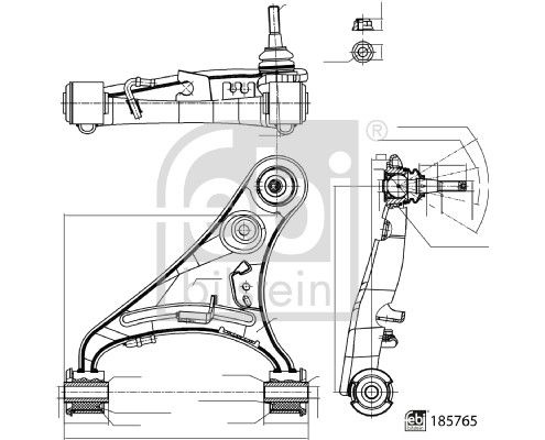 Control arm, Wheel Suspension 185765 FEBI