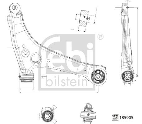 Control arm, Wheel Suspension 185905 FEBI