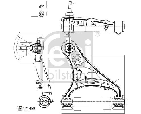 Control arm, Wheel Suspension 185763 FEBI