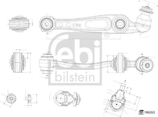 Control arm, Wheel Suspension 186263 FEBI