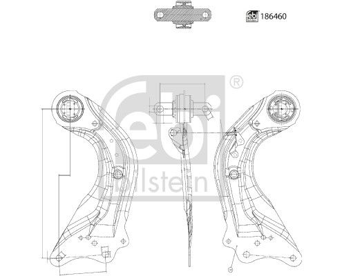 Control arm, Wheel Suspension 186460 FEBI