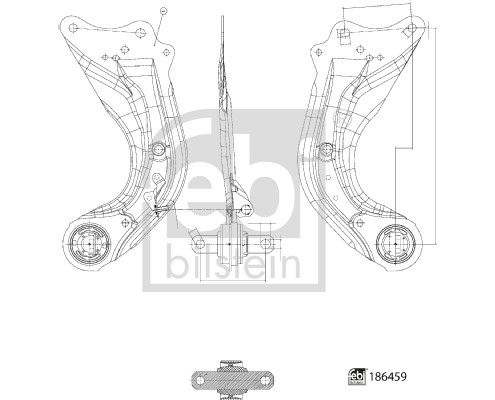 Control arm, Wheel Suspension 186459 FEBI