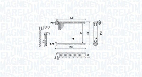 Magneti Marelli Varmare Radiator Innervarme Renault Br459 Storlek 2