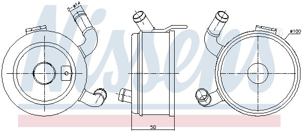 Oil cooler, engine oil 91371 Nissens
