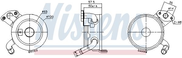 Oil cooler, Engine Oil 91379 Nissens