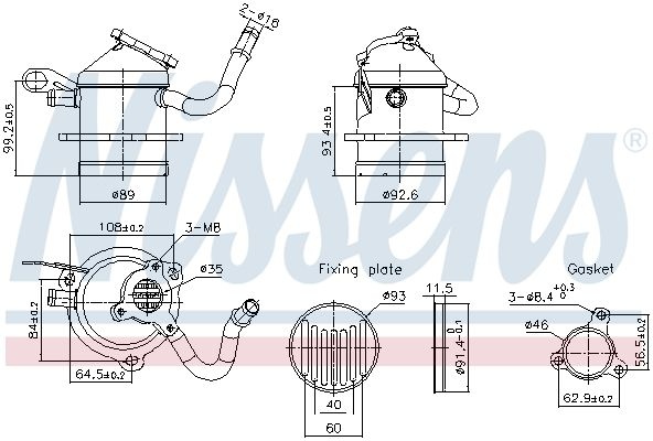 Cooler, exhaust recirculation