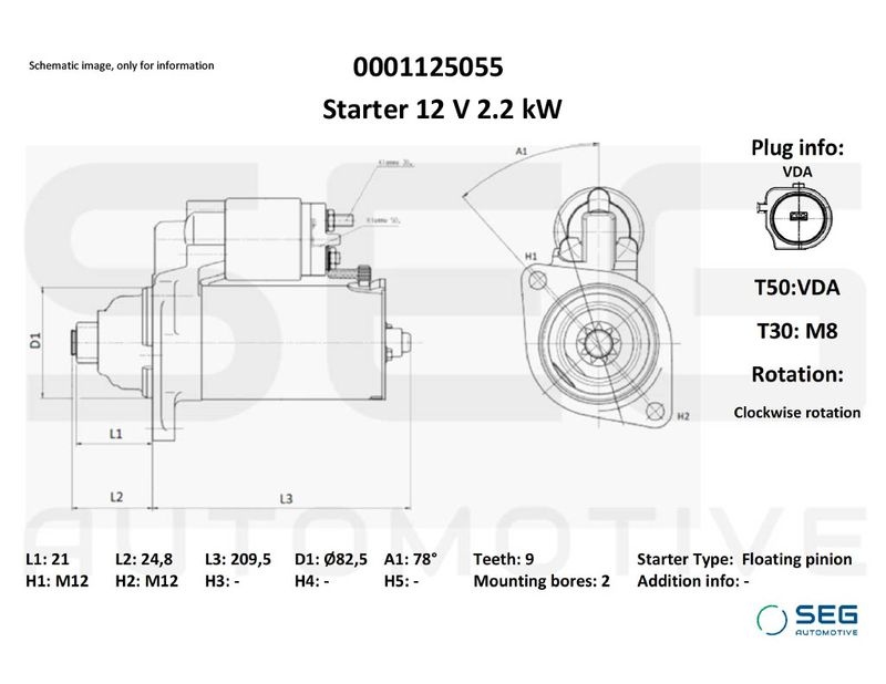 Starter Volkswagen 2.0 kw