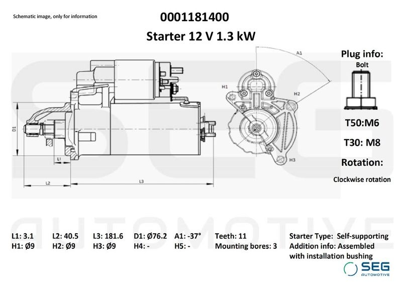 Starter Fiat 1.4 kw