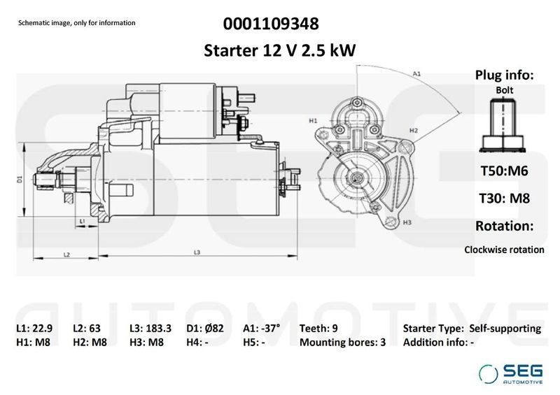 Starter Fiat 2.5 kw