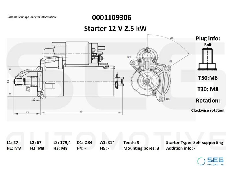 Starter Iveco 2.5 Kw