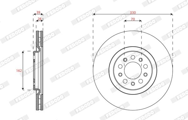 Brake Disc DDF3040C-1 Ferodo