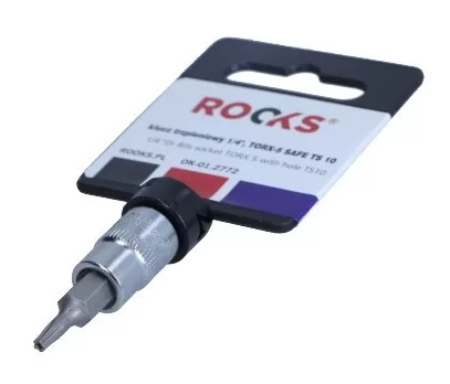 Rooks Bit Socket 1/4", Torx 5 With Hole TS10