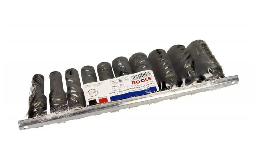 Rooks Impact socket set 1/2" 6-sided long, 10-24 mm, 10 pieces