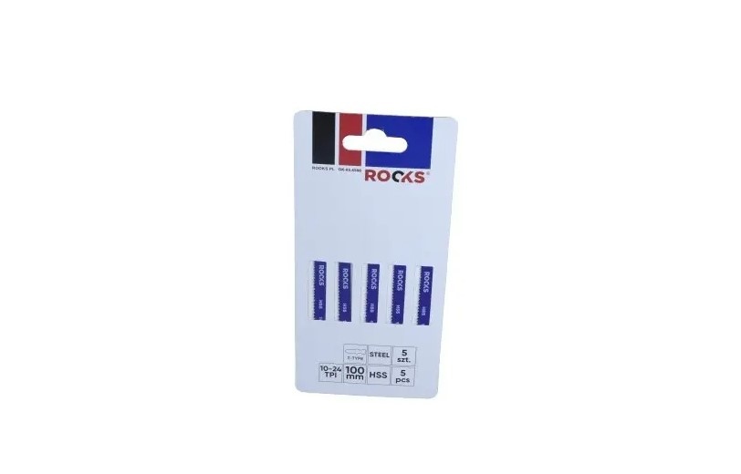 Rooks Jigsaw blade HSS, Type T, Steel, 10-24 Tpi x 100 mm, Kpl 5 pieces