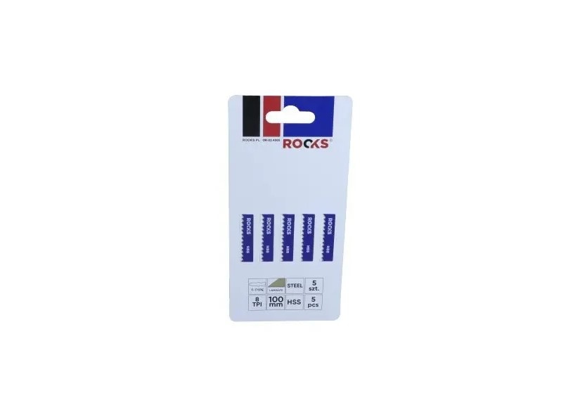 Rooks Jigsaw blade Hss, Type T, Metal and composite, 8 Tpi X 100 Mm, Kpl 5 pieces