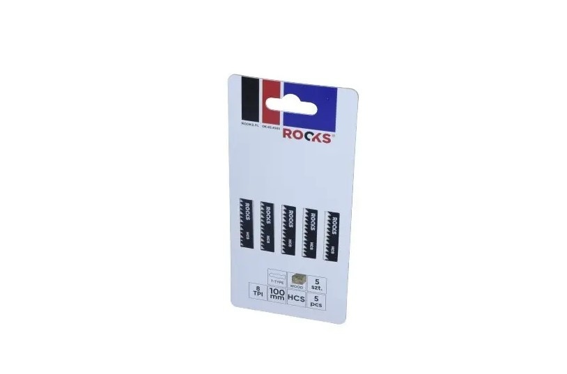 Rooks Jigsaw Blade Hcs, Type T, Wood, 8 Tpi x 100 Mm, Kpl 5 pieces