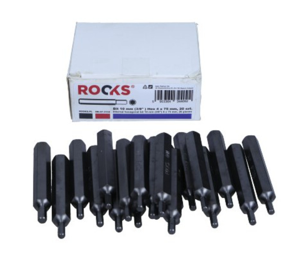 Rooks Bit 10 mm (3/8") Hex 4 mm x mm, 20 pieces