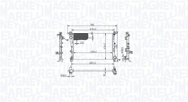 Magneti Marelli Radiator Fiat Bm2179 Storlek 2