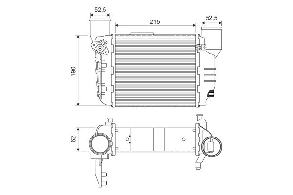 Intercooler, Charge Air Cooler 817867 Valeo