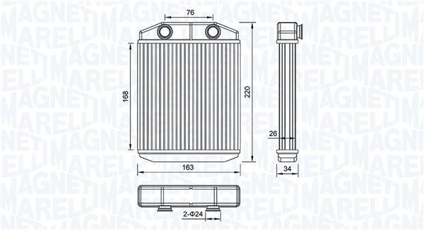 Magneti Marelli Varmare Radiator Innervarme Renault Br516 Storlek 2