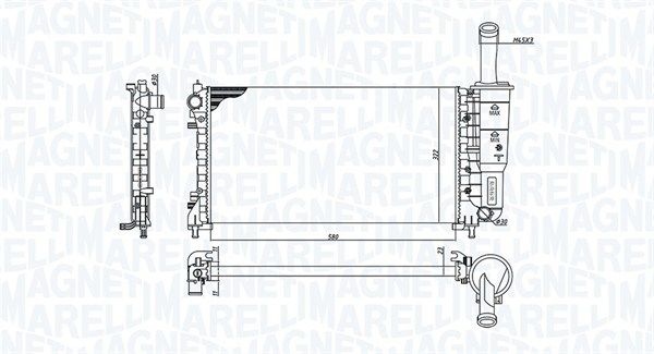 Magneti Marelli Radiator Fiat Bm1942 Storlek 2