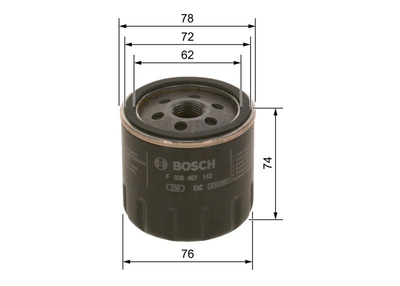 BOSCH Oil filter VW,AUDI,BMW F 026 407 143 04E115561AC,04E115561B,04E115561H Engine oil filter 04E115561T,FH1024,FH1184,OFVW15,04E115561AC,04E115561H