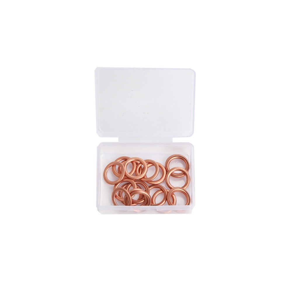 Sortiment av fyllda kopparbrunnpluggringar 14mm 20st