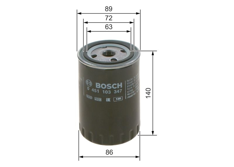BOSCH Oil filter Spin-on Filter 0 451 103 347 Engine oil filter VW,AUDI,SEAT,GOLF II (19E, 1G1),GOLF III (1H1),Golf III Cabrio (1E7)