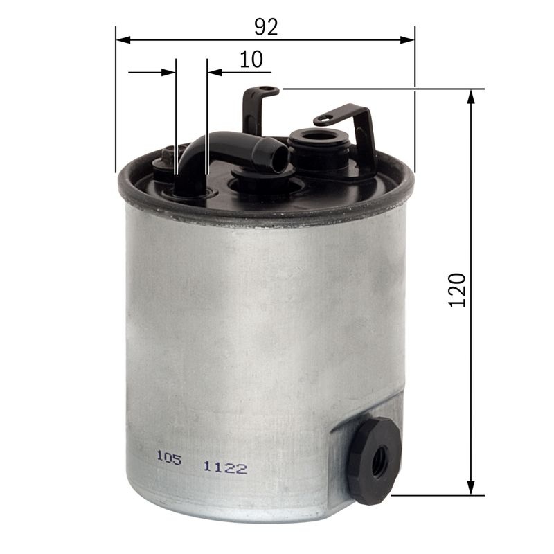 BOSCH Fuel Filter In-Line Filter F 026 402 044 MERCEDES-BENZ,SPRINTER 3-t Kasten (903),VITO Bus (638),SPRINTER 2-t Kasten (901, 902)