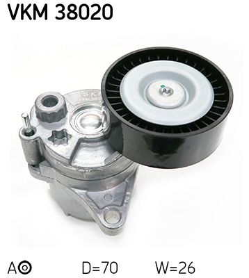 SKF Tensioner Pulley MERCEDES-BENZ,JEEP VKM 38020 68001798AB,68001798AB,K05080243AA Tensioner Pulley, v-ribbed belt K68001798AB,6112000270,6112000370