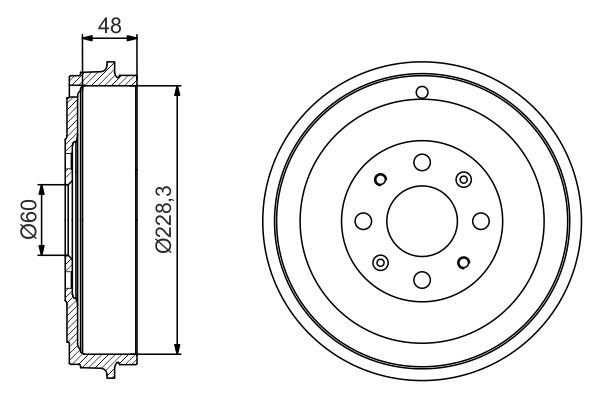 BOSCH Brake Drum OPEL,FIAT,VAUXHALL 0 986 477 208 51901443,51901444,55701380 Rear Brakes,Drum Brake 55703043,55704058,13423796,55701380,55704058
