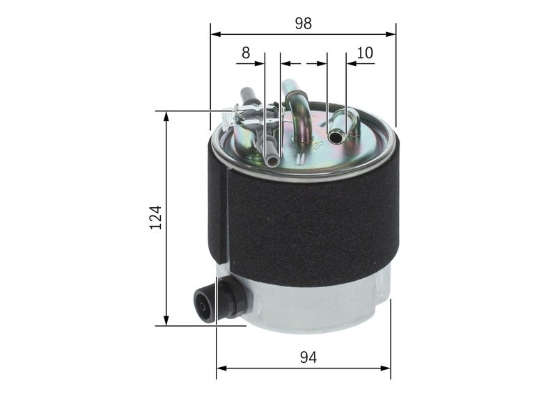 BOSCH Fuel Filter In-Line Filter F 026 402 125 NISSAN,Qashqai / Qashqai +2 I (J10, NJ10),X-TRAIL (T31),MURANO (Z51)