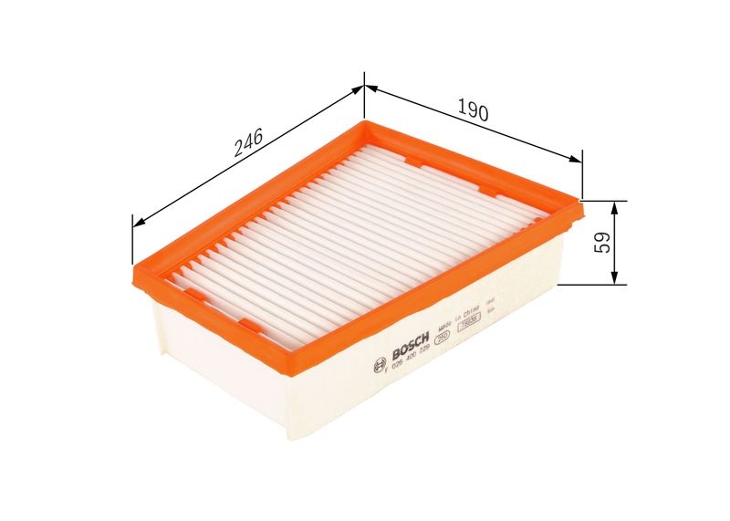 BOSCH Air filter RENAULT F 026 400 229 165463884R,7701071367,8200302666 Engine air filter,Engine filter 8200820860,8200885185,8671017371