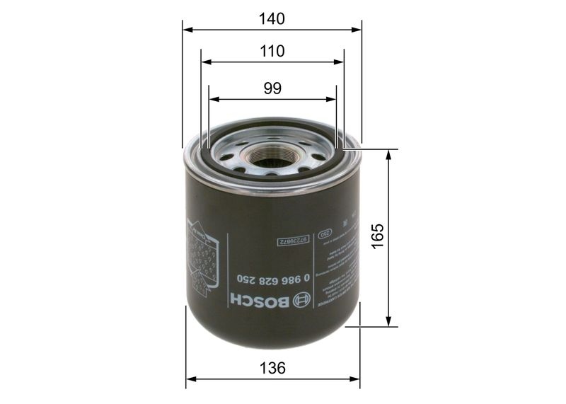 BOSCH Air Dryer Cartridge, compressed-air system VW,MERCEDES-BENZ,FORD 0 986 628 250 9P903814A,0699387,1504900R  699387,76117673,1368731,99707305720