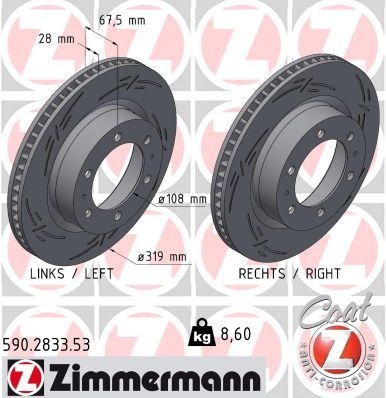 Brake Disc BLACK Z 590.2833.53 Zimmermann