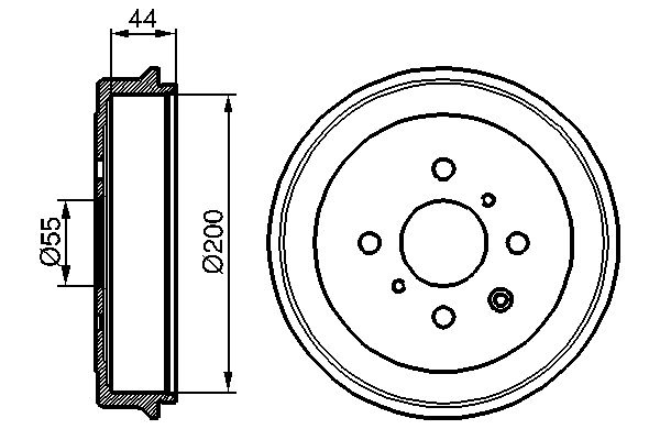 BOSCH Brake Drum Rear Axle 0 986 477 148 Rear Brakes,Drum Brake PEUGEOT,TOYOTA,CITROËN,107 Schrägheck (PM_, PN_),108,AYGO (WNB1_, KGB1_)