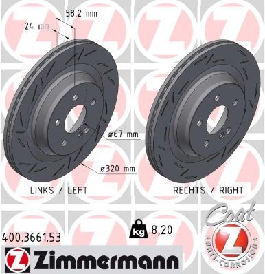 Brake Disc BLACK Z 400.3661.53 Zimmermann