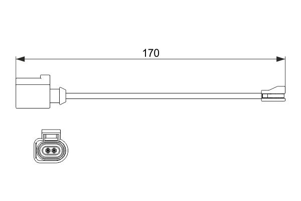 BOSCH Brake Pad Wear Sensor 1 987 474 512 Brake Wear Indicator,Brake Wear Sensor VW,AUDI,SKODA,TIGUAN (AD1),ARTEON (3H7),ARTEON SHOOTING BRAKE (3H9)