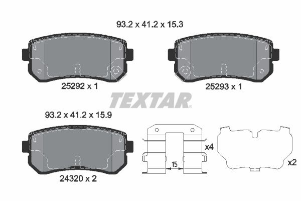 TEXTAR Brake pad set HYUNDAI,KIA 2529201 583021HA00,583021HA10,583021YA30 583022LA40,583022SA00,583022SA30,583022SA35,583022SA70,583022YA30,583022YA31