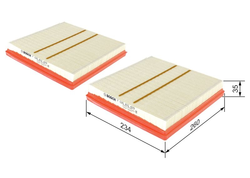 BOSCH Air filter Filter Insert F 026 400 429 Engine air filter,Engine filter MERCEDES-BENZ,E-Klasse Limousine (W211),M-Klasse (W164)