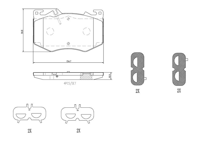 Brake Pad set, Disc Brake P 50 Brembo