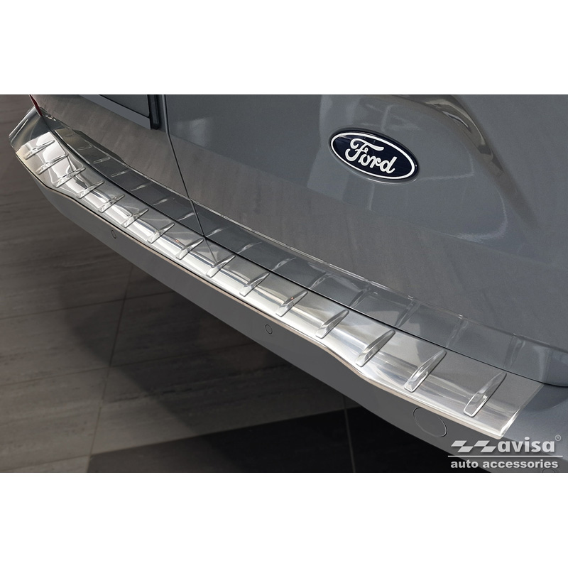 Protection de pare-chocs arrière en acier inoxydable sur mesure pour Ford Transit Custom 2023 - Ribs