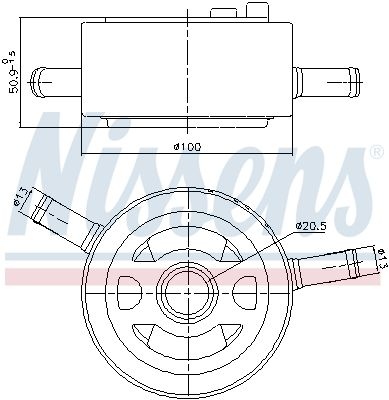 Oil cooler, engine oil 91435 Nissens