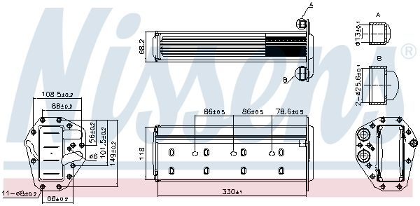 Intercooler, Charge Air Cooler 961447 Nissens