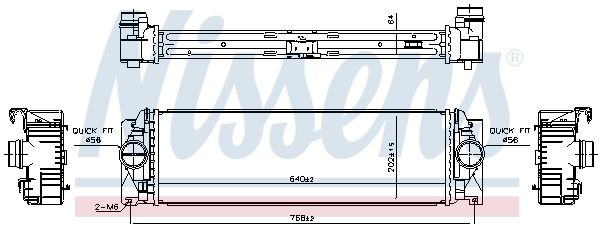 Intercooler, Charge Air Cooler 961312 Nissens