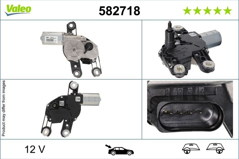 VALEO Wiper Motor ORIGINAL PART Rear 582718 Windshield Wiper Motor,Windscreen Wiper Motor AUDI,SEAT,A3 Sportback (8VA, 8VF),A3 Limousine (8VS, 8VM)