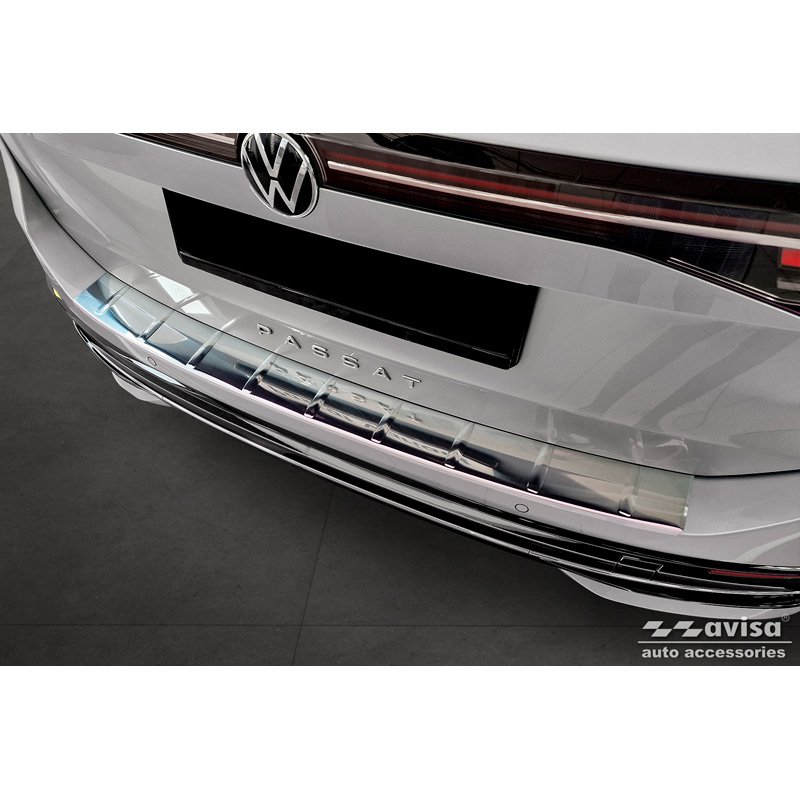 Avisa Protection De Pare-Chocs Arrière En Acier Inoxydable Sur Mesure Pour Volkswagen Passat Variant (Cj5) 2023- Ribs Taille 30 - Winparts